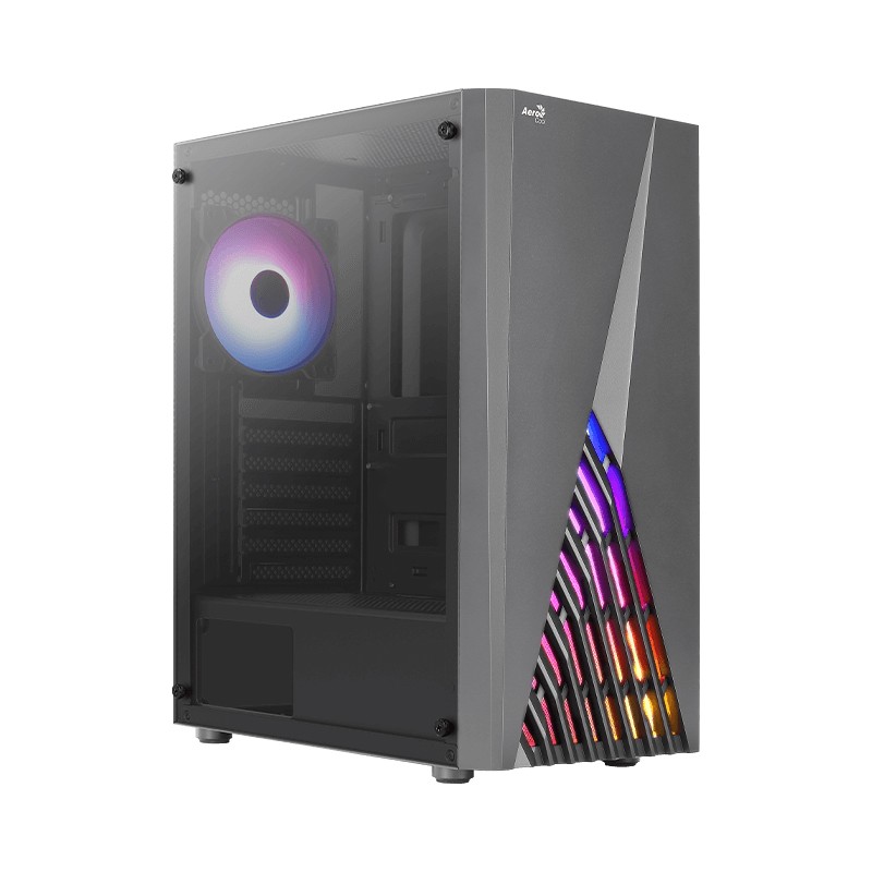 Boitier AeroCool Delta RGB - Moyen Tour ATX Noir - panneau verre trempé